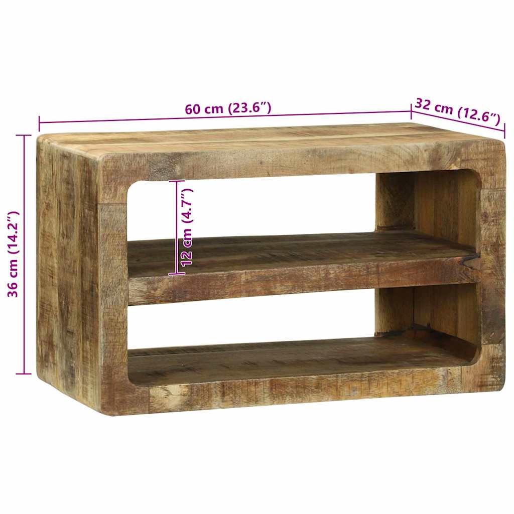 vidaXL TV Cabinet with Shelf Brown 60 x 32 x 36 cm Solid Mango wood