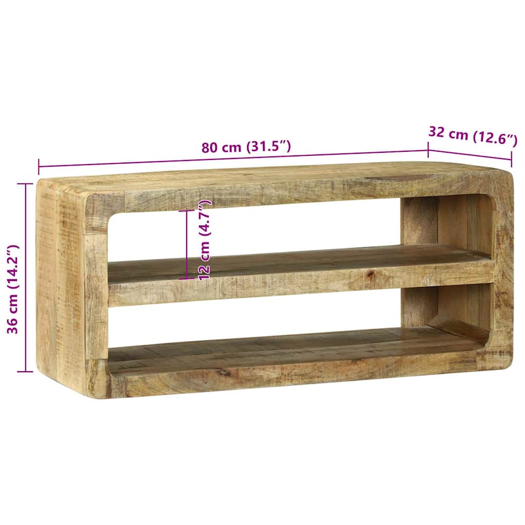 vidaXL TV Cabinet with Shelf Brown 80 x 32 x 36 cm Solid Mango wood