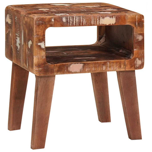 vidaXL End Table with Shelf Brown 40 x 32 x 46 cm Solid Reclaim Wood