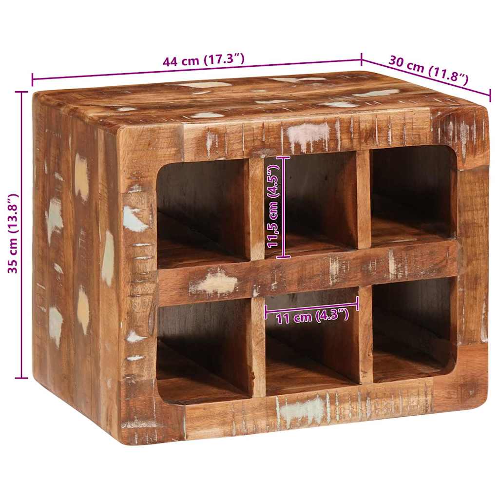 vidaXL Wine Rack with Storage Brown 44 x 30 x 35 cm Solid Reclaim Wood
