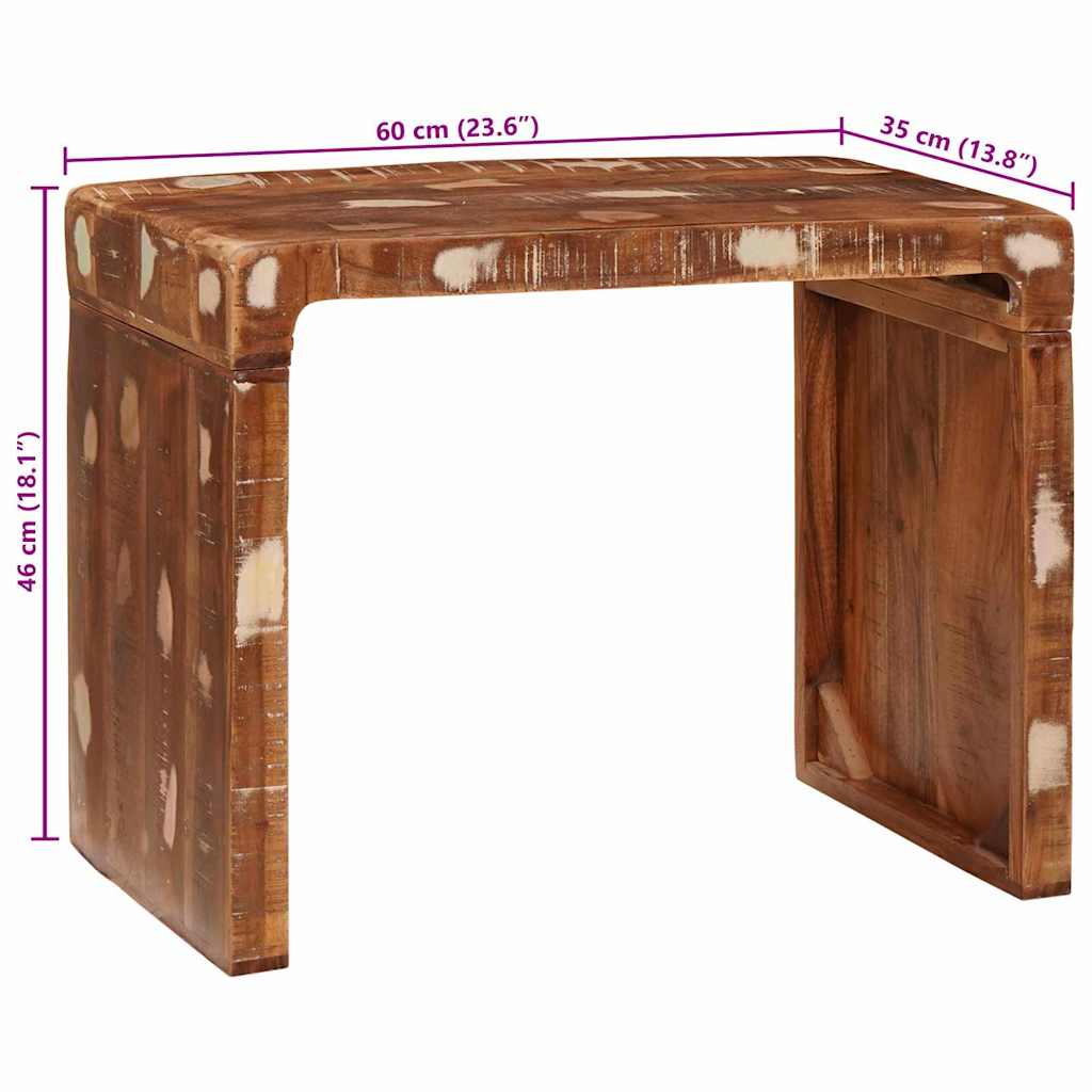 vidaXL End Table Brown 60 x 35 x 46 cm Solid Reclaim Wood