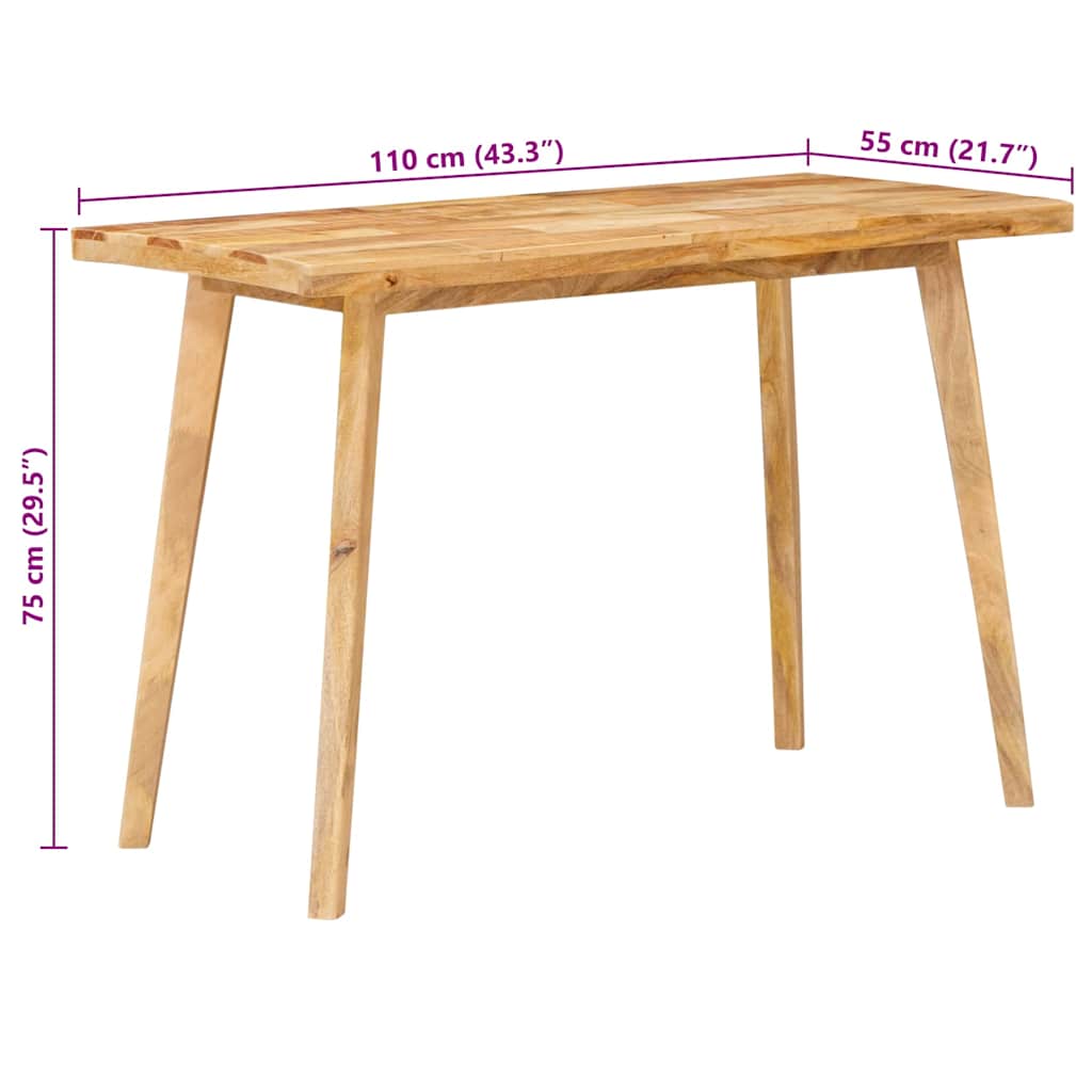 vidaXL Dinning Table Natural 100 x 55 x 75 cm Solid Mango Wood