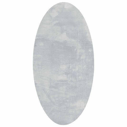 vidaXL Area Rugs Oval HUARTE Grey 80 x 150 cm 100% Polyester