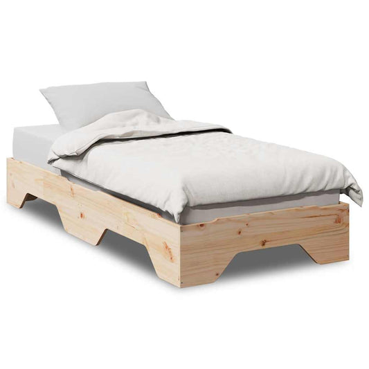 vidaXL Bed Frame No Mattress Stackable 75x190 cm Small Single Solid Wood