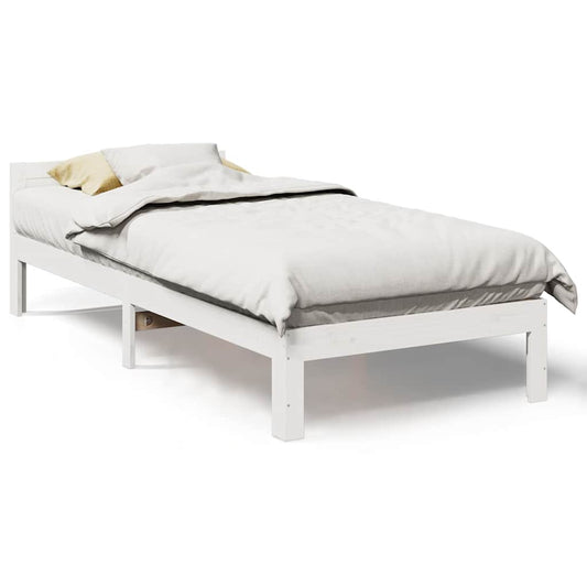 vidaXL Bed Frame without Mattress White 90x200 cm Solid Wood Pine