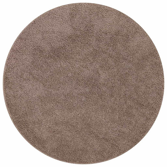 vidaXL Shaggy Rug with Latex Backing Brown ø120 cm