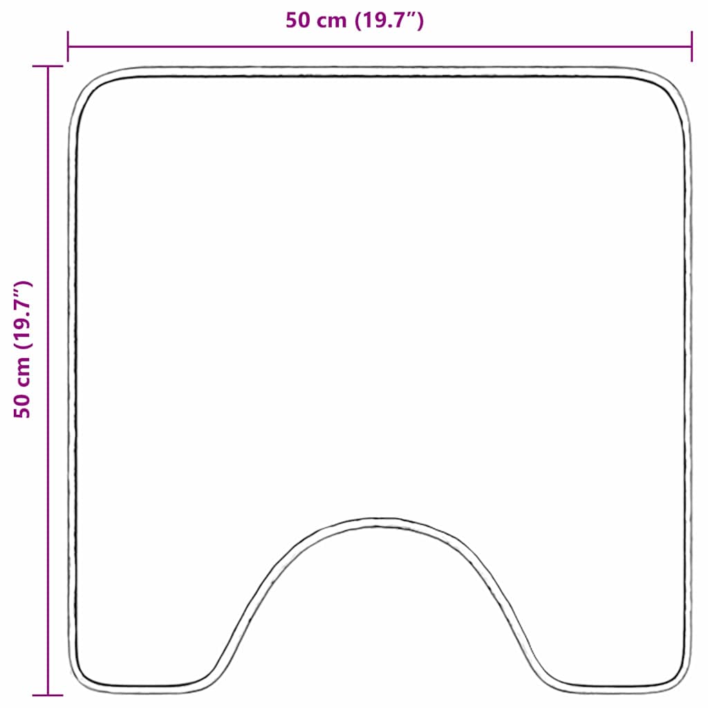 vidaXL Anti-slip Bath Mat with Toilet Cut Cream 50 x 50 cm PP