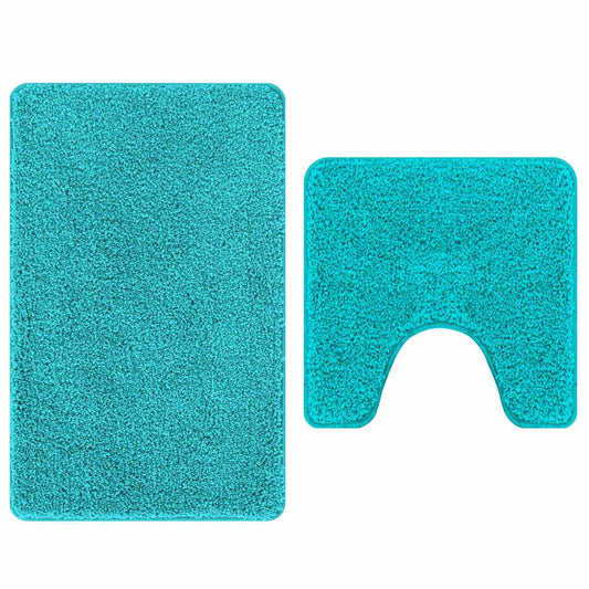 vidaXL Anti-slip Bath Mat Set 2 pcs Turquoise PP
