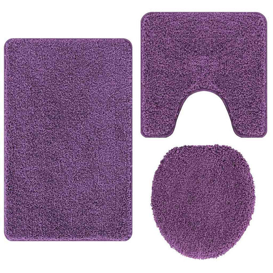 vidaXL Anti-slip Bath Mat Set 3 pcs Purple PP