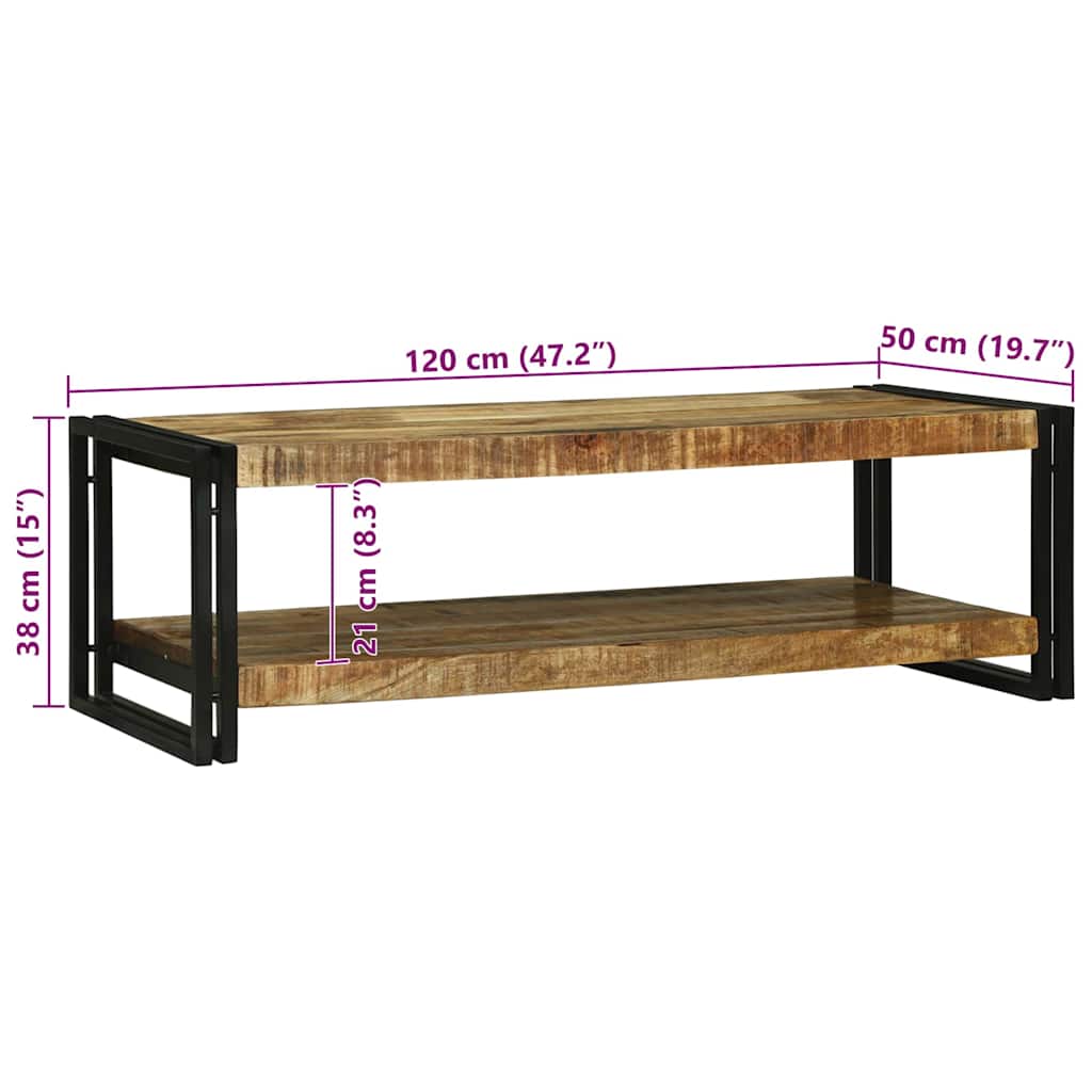 vidaXL Coffee Table Brown 120 x 50 x 38 cm Solid Mango Wood