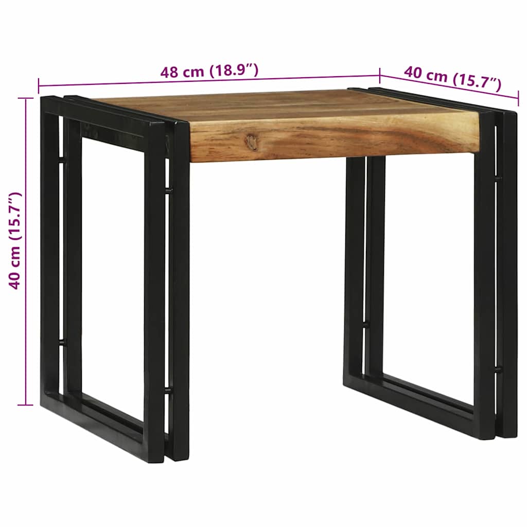 vidaXL Coffee Table 2 pcs Brown 48 x 40 x 40 cm Solid Acacia Wood