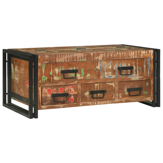 vidaXL Coffee Table Multicolour 90 x 50 x 38 cm Solid Reclaim Wood