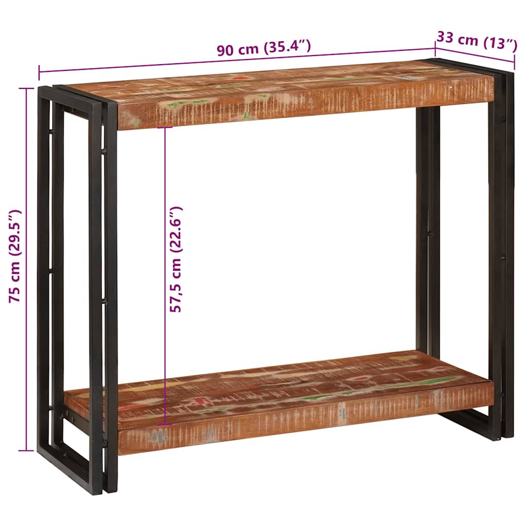 vidaXL Console Table Multicolour 90 x 33 x 75 cm Solid Reclaim Wood