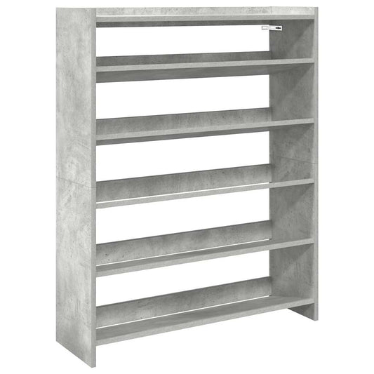 vidaXL Shoe Rack Concrete Grey 80x25x100 cm Engineered Wood