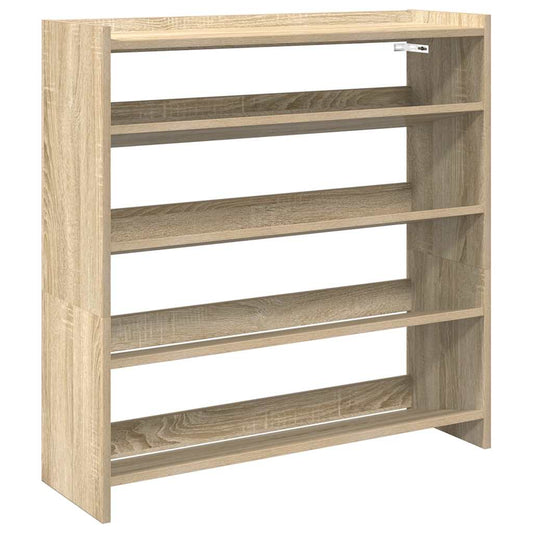 vidaXL Shoe Rack Sonoma Oak 80x25x81 cm Engineered Wood