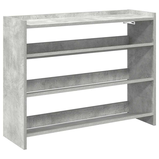vidaXL Shoe Rack Concrete Oak 80x25x62 cm Engineered Wood