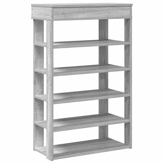 vidaXL Shoe Rack Grey Sonoma 60x30x98 cm Engineered Wood