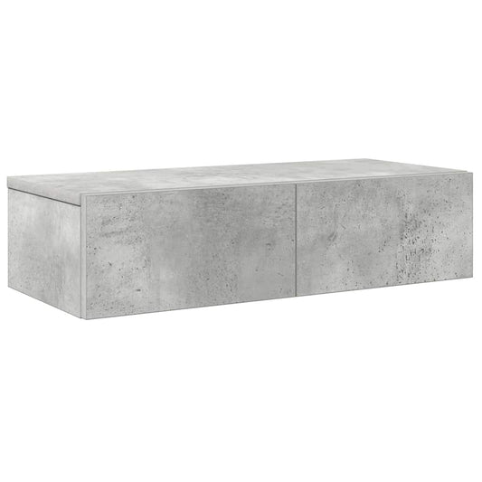 vidaXL Wall Shelf with Drawers Concrete Grey 60x26,5x15 cm Engineered Wood