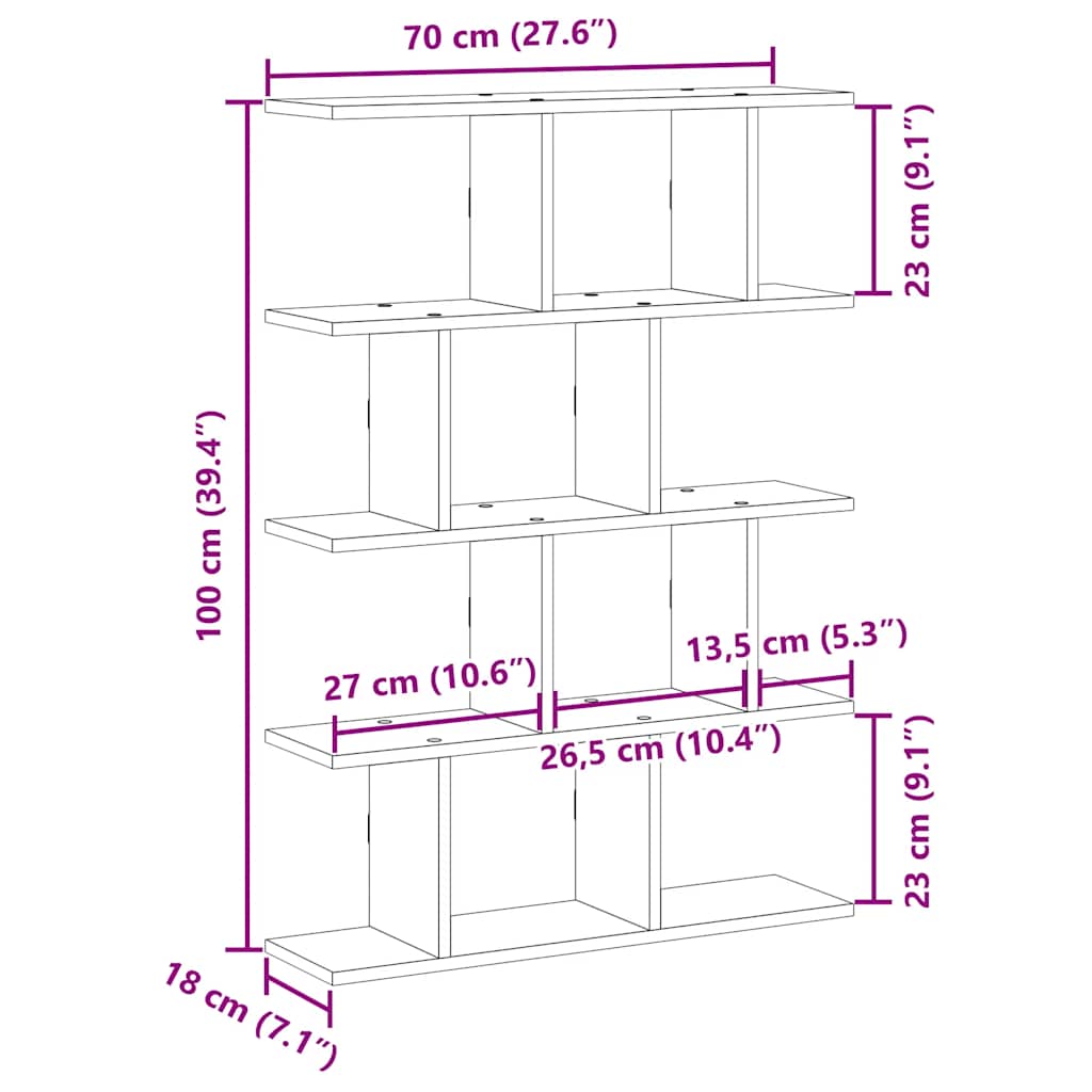 vidaXL Wall Cube Shelf 12 Compartments Artisian Oak Engineered Wood