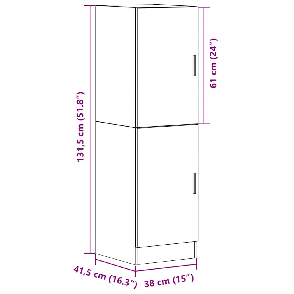 vidaXL Kitchen Cabinet Sonoma Oak 38x41.5x131.5 cm Engineered Wood