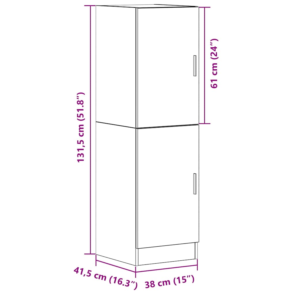 vidaXL Kitchen Cabinet Grey Sonoma 38x41.5x131.5 cm Engineered Wood