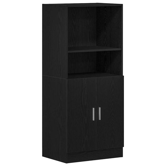 vidaXL Kitchen Cabinet Black 57x41,5x131,5 cm Engineered Wood