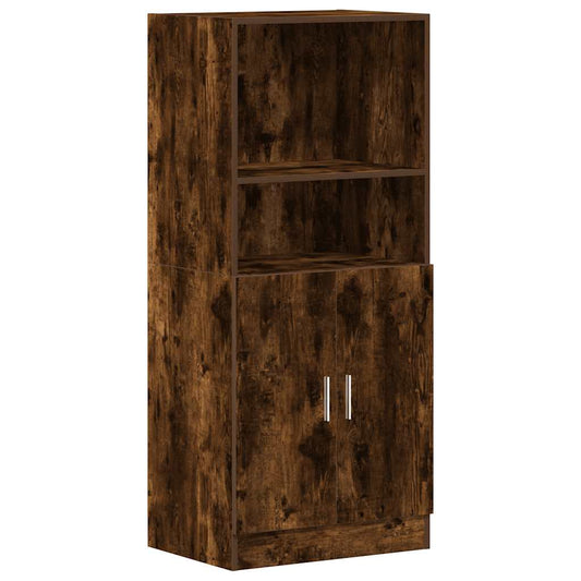 vidaXL Kitchen Cabinet Smoked Oak 57x41,5x131,5 cm Engineered Wood