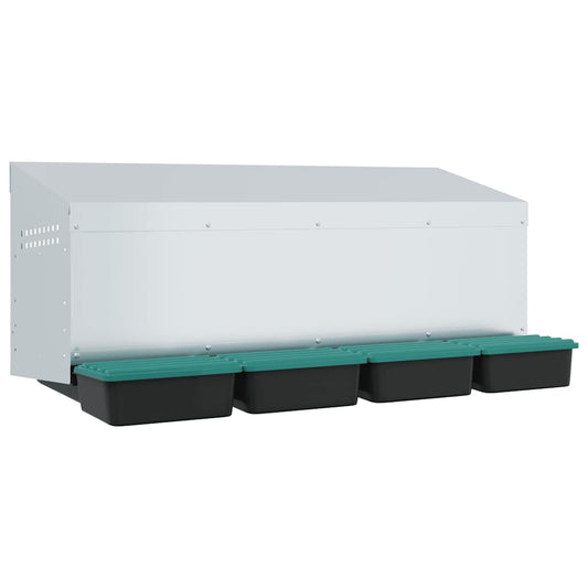 vidaXL Chicken Nesting Box 4 Compartments Wall-Mounted Galvanised Steel