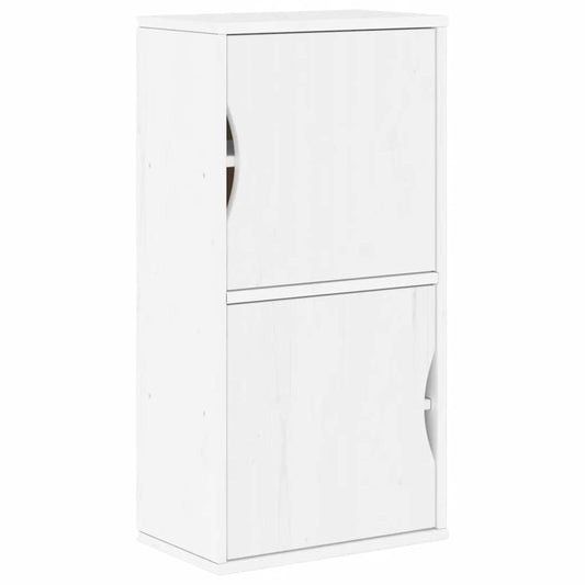 vidaXL Side Cabinet "ODDA" White 40x24x79 cm Solid Wood Pine