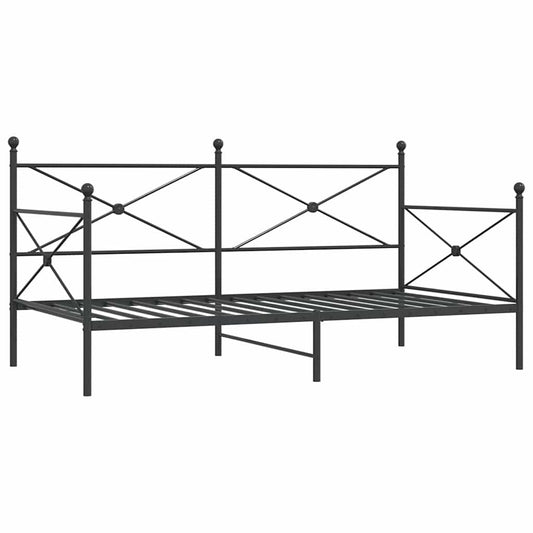 vidaXL Day Bed without Mattress Black 100x190 cm Steel