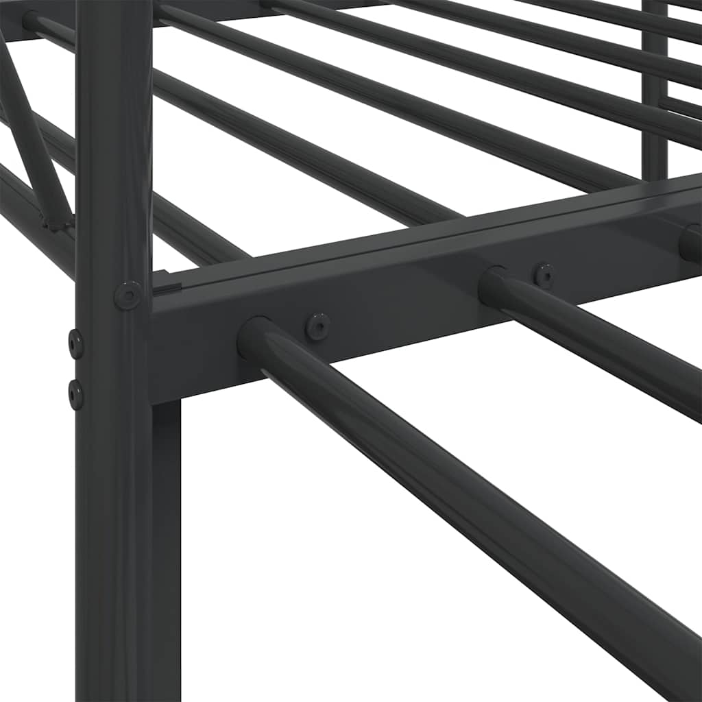 vidaXL Daybed with Trundle without Mattress Black 90x190 cm Steel