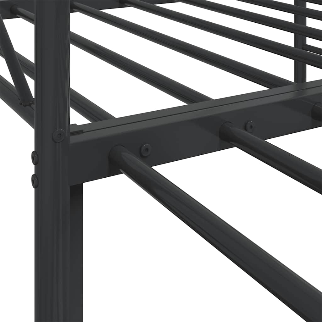 vidaXL Daybed with Trundle without Mattress Black 90x200 cm Steel
