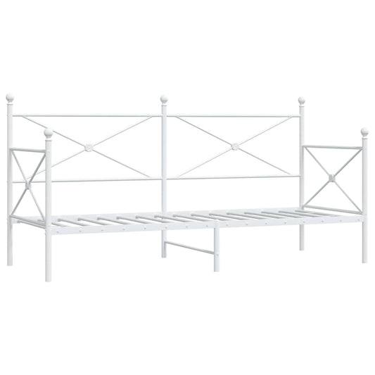 vidaXL Day Bed without Mattress White 90x200 cm Steel