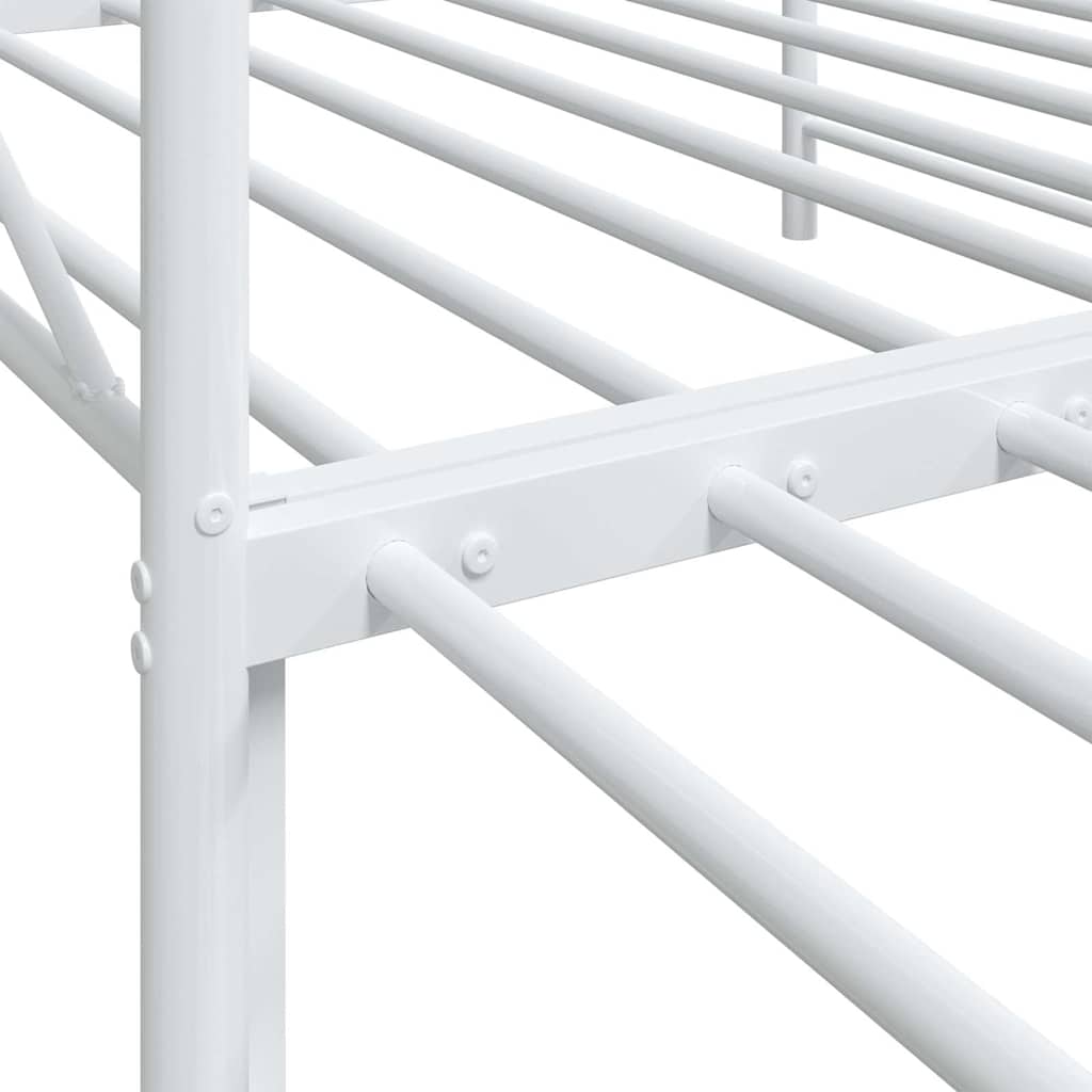 vidaXL Daybed with Trundle without Mattress White 107x203 cm Steel