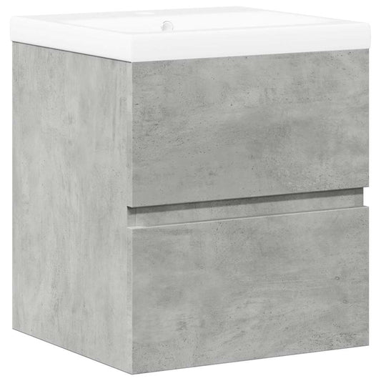 vidaXL 2 Piece Bathroom Furniture Set Concrete Grey Engineered Wood