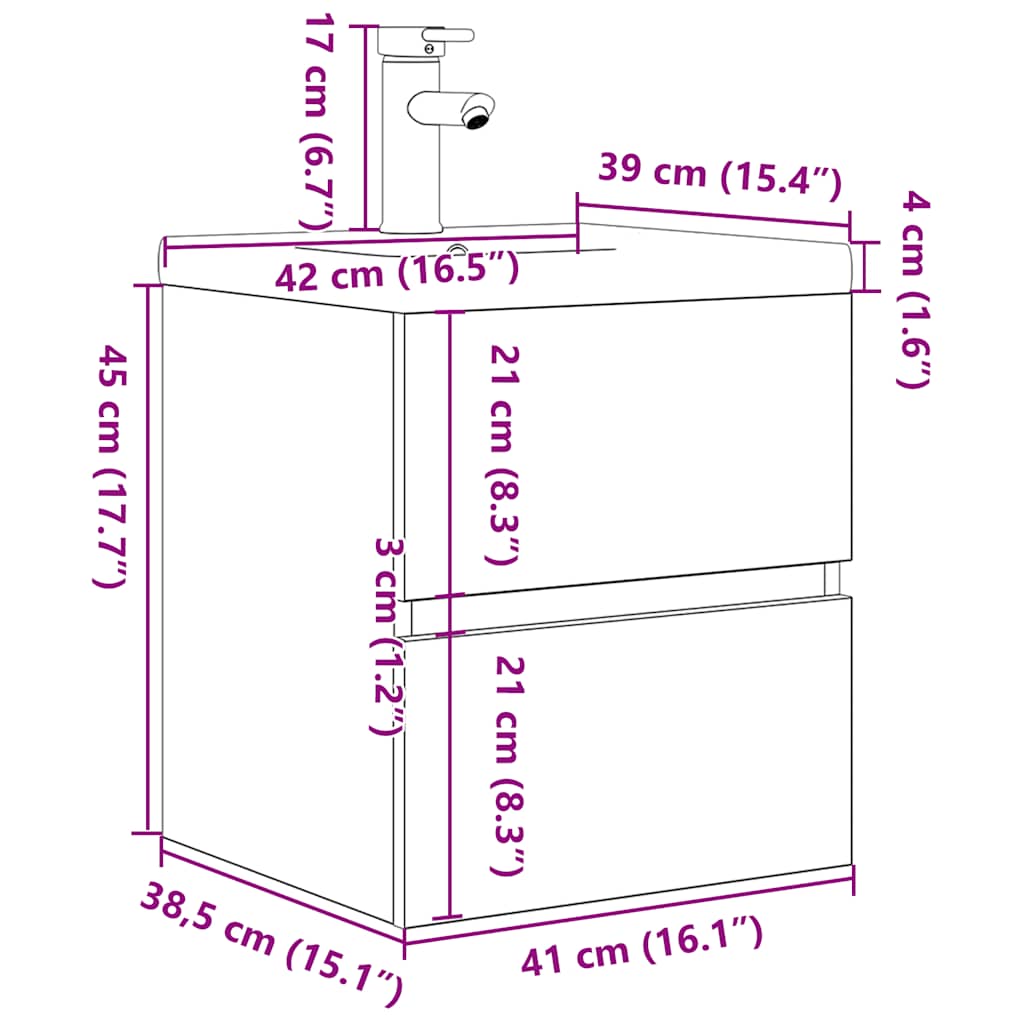 vidaXL 2 Piece Bathroom Furniture Set Sonoma Oak Engineered Wood