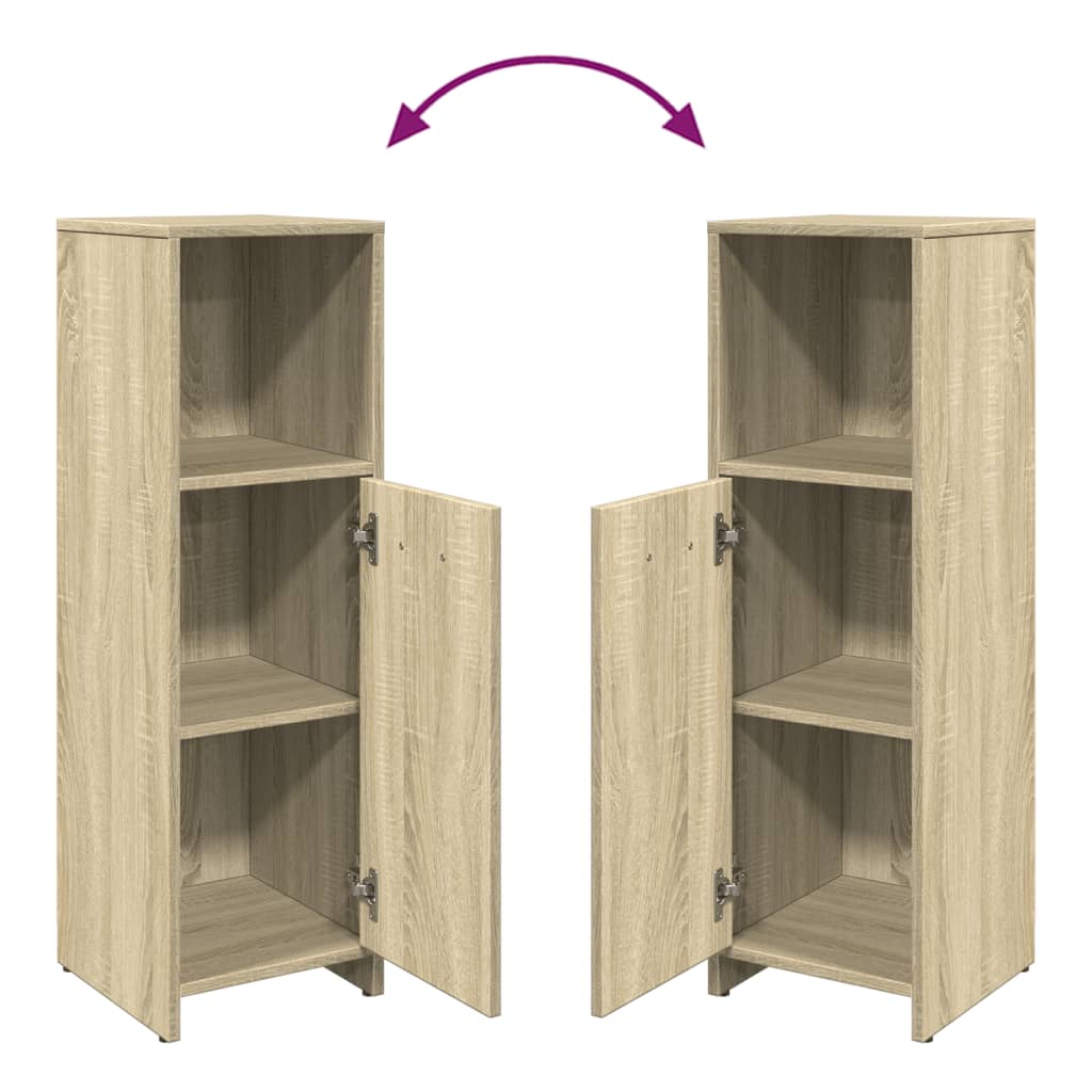 vidaXL 4 Piece Bathroom Furniture Set Sonoma Oak Engineered Wood