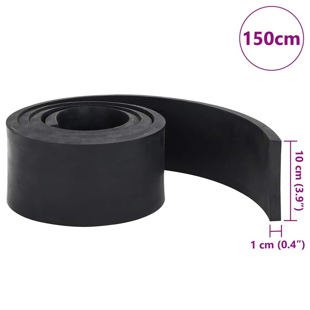 vidaXL Rubber Edge for Snow Plow Black 150x10x1 cm