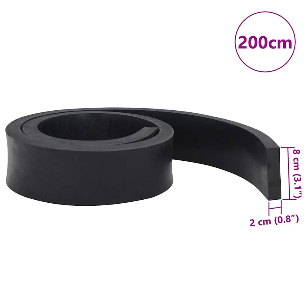 vidaXL Rubber Edge for Snow Plow Black 200x8x2 cm