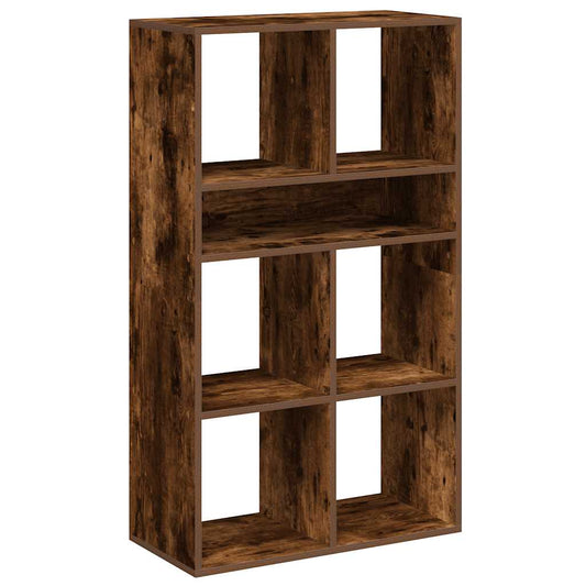 vidaXL Book Cabinet Smoked Oak 66x31x112 cm Engineered Wood