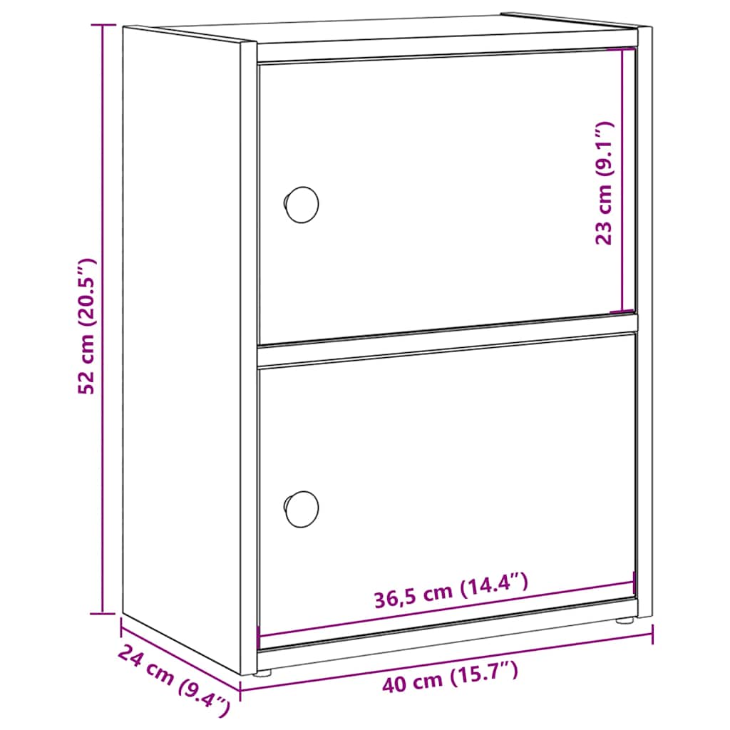 vidaXL Bookcase Old Wood 40x24x52 cm Engineered Wood