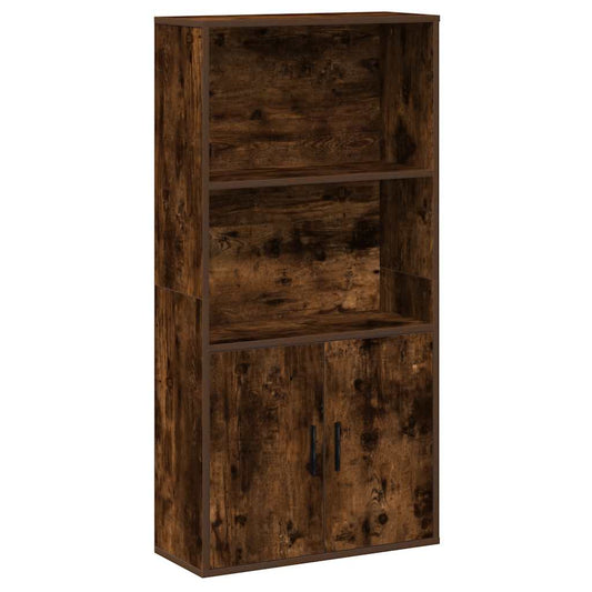 vidaXL Bookcase Smoked Oak 60x24x120 cm Engineered Wood