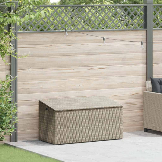 vidaXL Garden Storage Box Light Grey 110x50x58 cm Poly Rattan