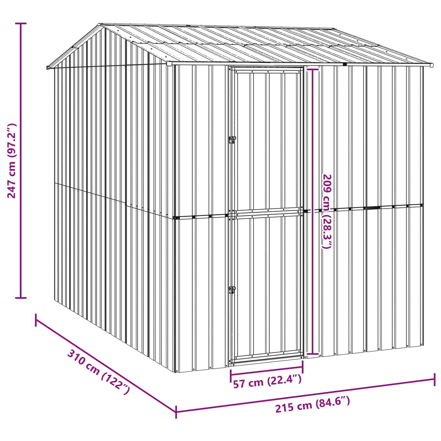 vidaXL Bird Cage Anthracite 215 x 310 x 247 cm Galvanised Steel