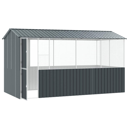 vidaXL Bird Cage Anthracite 410 x 210 x 230 cm Galvanised Steel