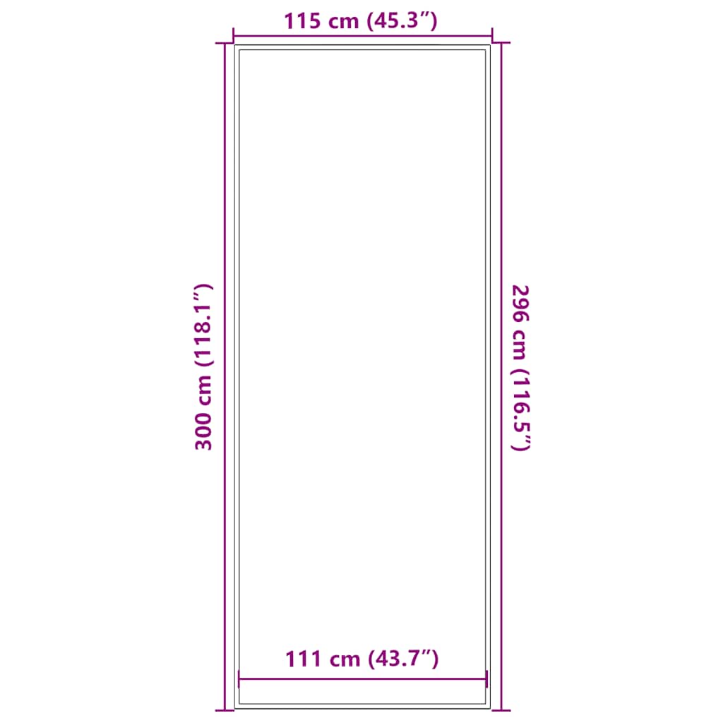 vidaXL Doormat Anthracite 115x300 cm