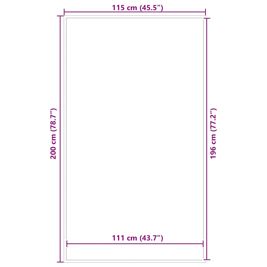 vidaXL Doormat Black 115x200 cm