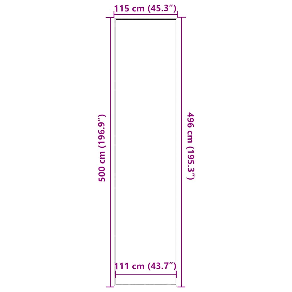 vidaXL Doormat Black 115x500 cm