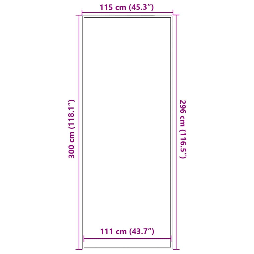 vidaXL Doormat Blue 115x300 cm