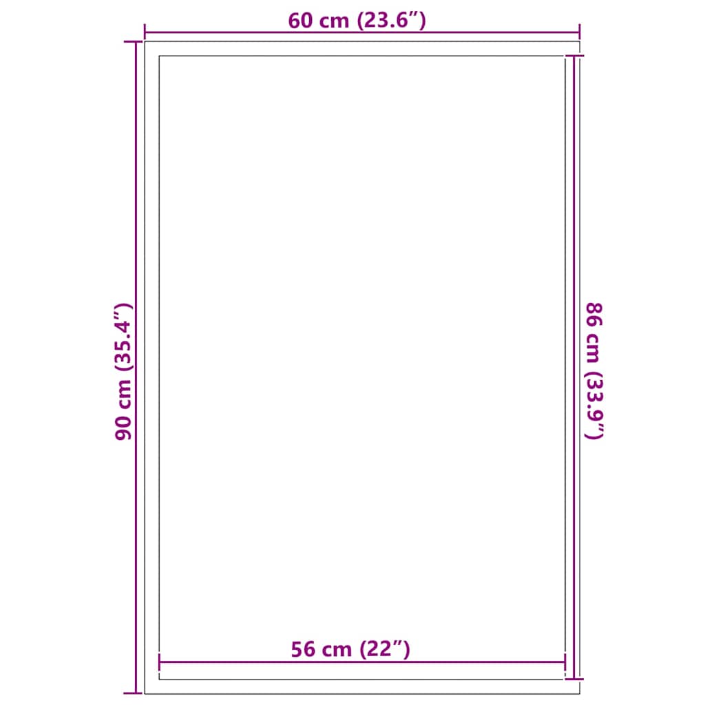vidaXL Doormat Black 60 x 90 cm Polypropylene